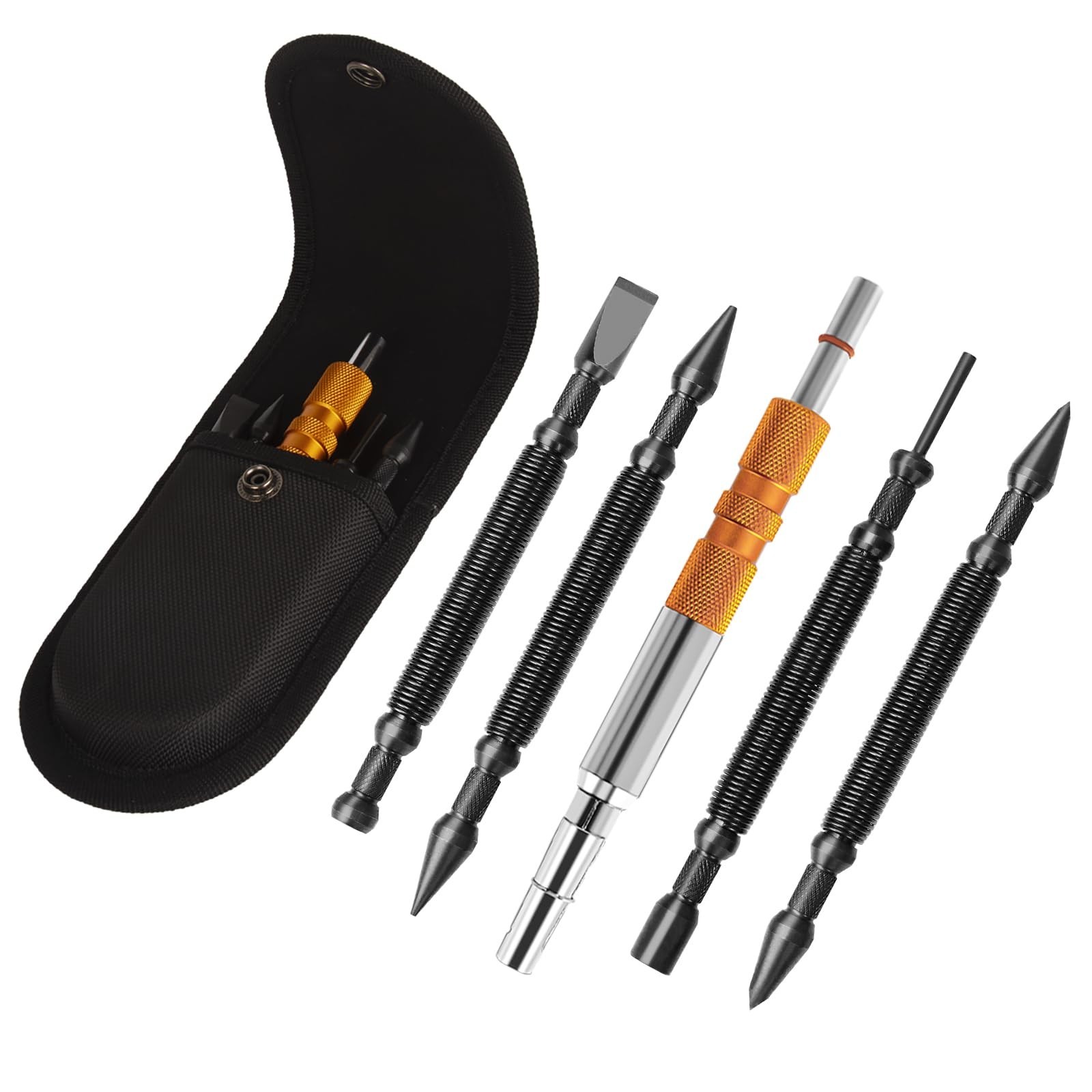 5-Piece Nail Setter Dual Head Nail Set & Dual Head Center Punch & Hinge Pin R…