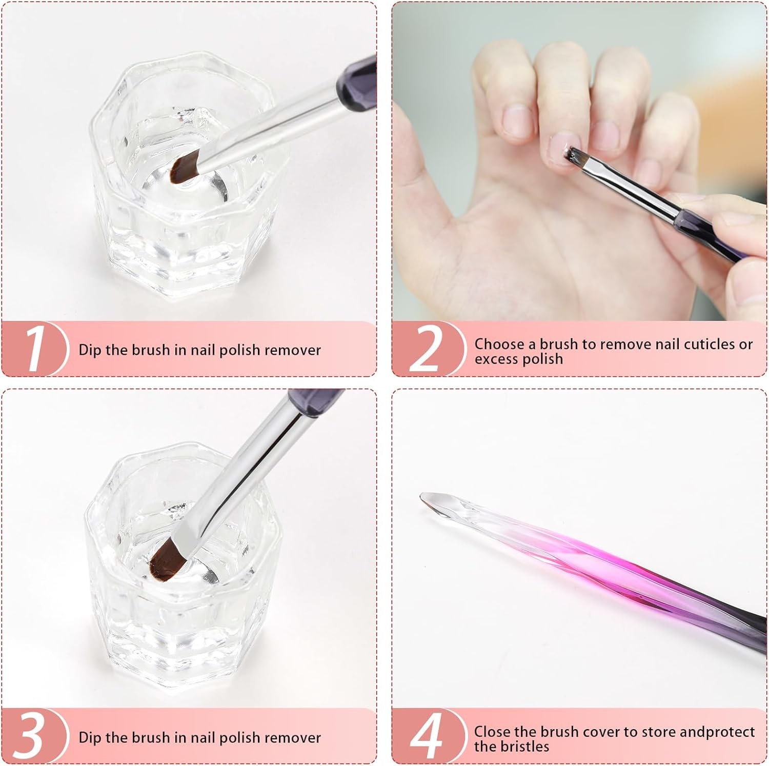 Nail Art Clean Up Brushes, Nail Brush For Cleaning Polish Mistakes on the