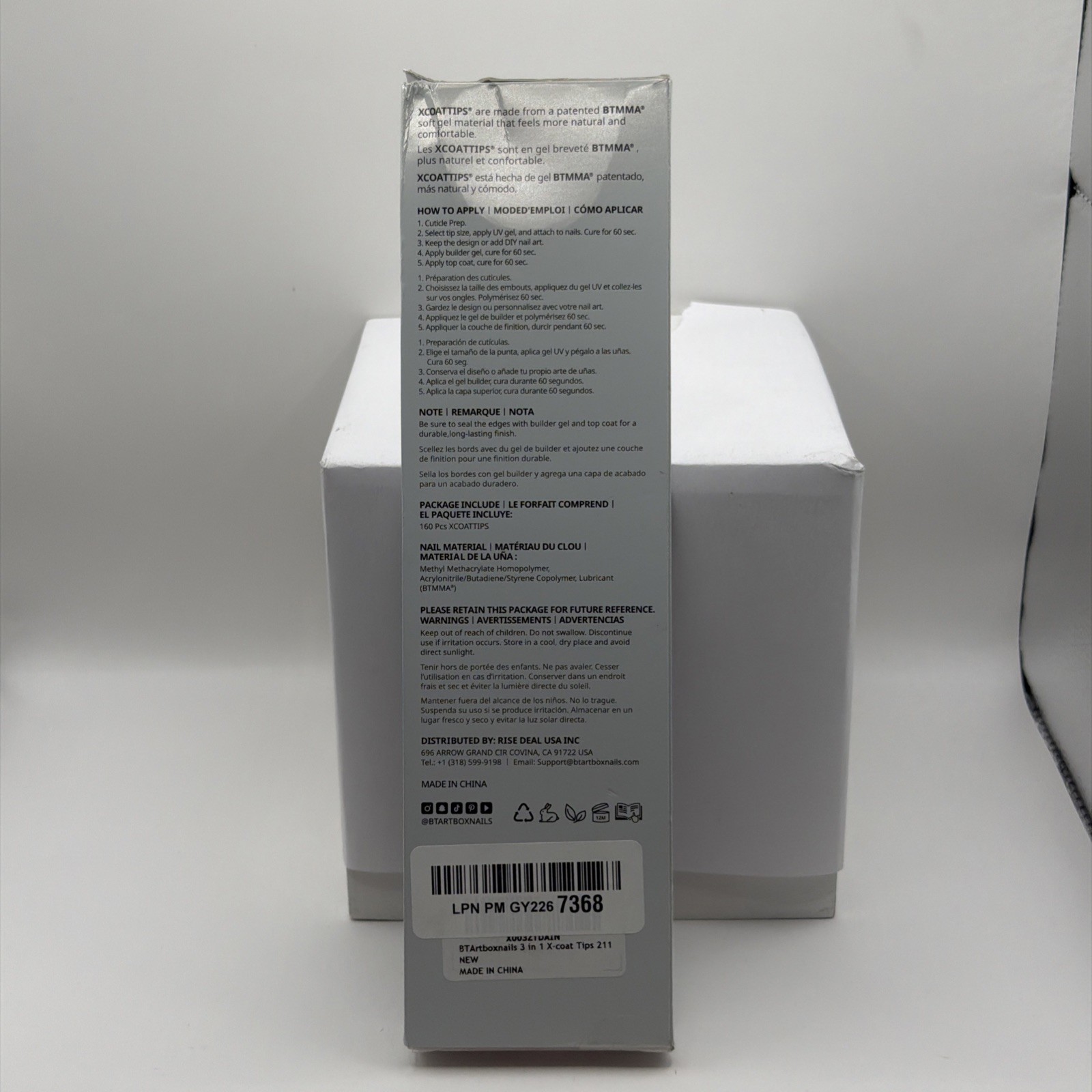 X Coat Tips Patented Material BTMMA Uv Gel Extend K