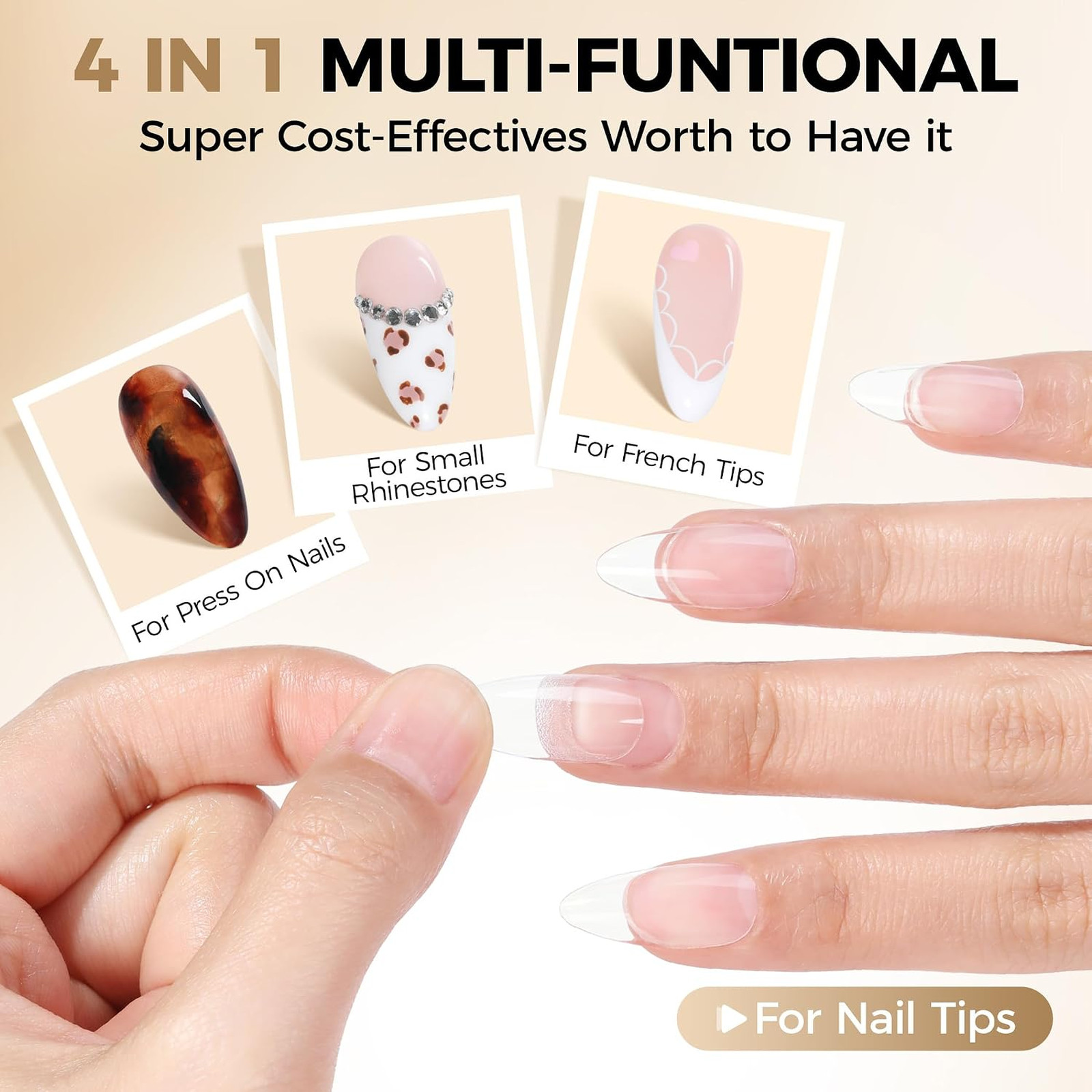 Nail Glue Strong Gel No UV 15g, 2 Pieces, Nail Press On Adhesive, Air Dry, Semi