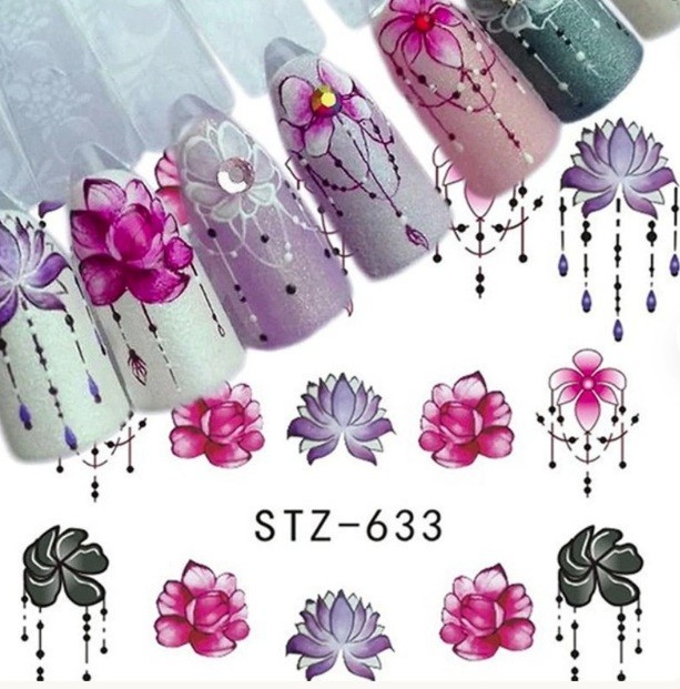 Flower, Floral Nail Art Water Decals DIY Nail (Group 7)