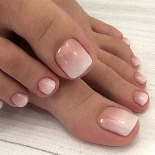Press on Toenails Ombre Pink Fake Toe Nails Square False Toenails style23