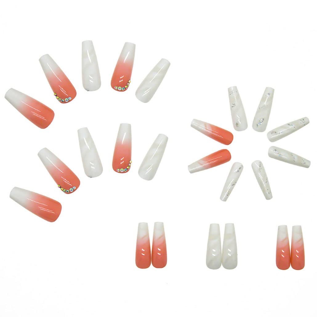 Uñas Postizas Decoradas Acrílicas Falsas 24Pack Colores Pink 🩷