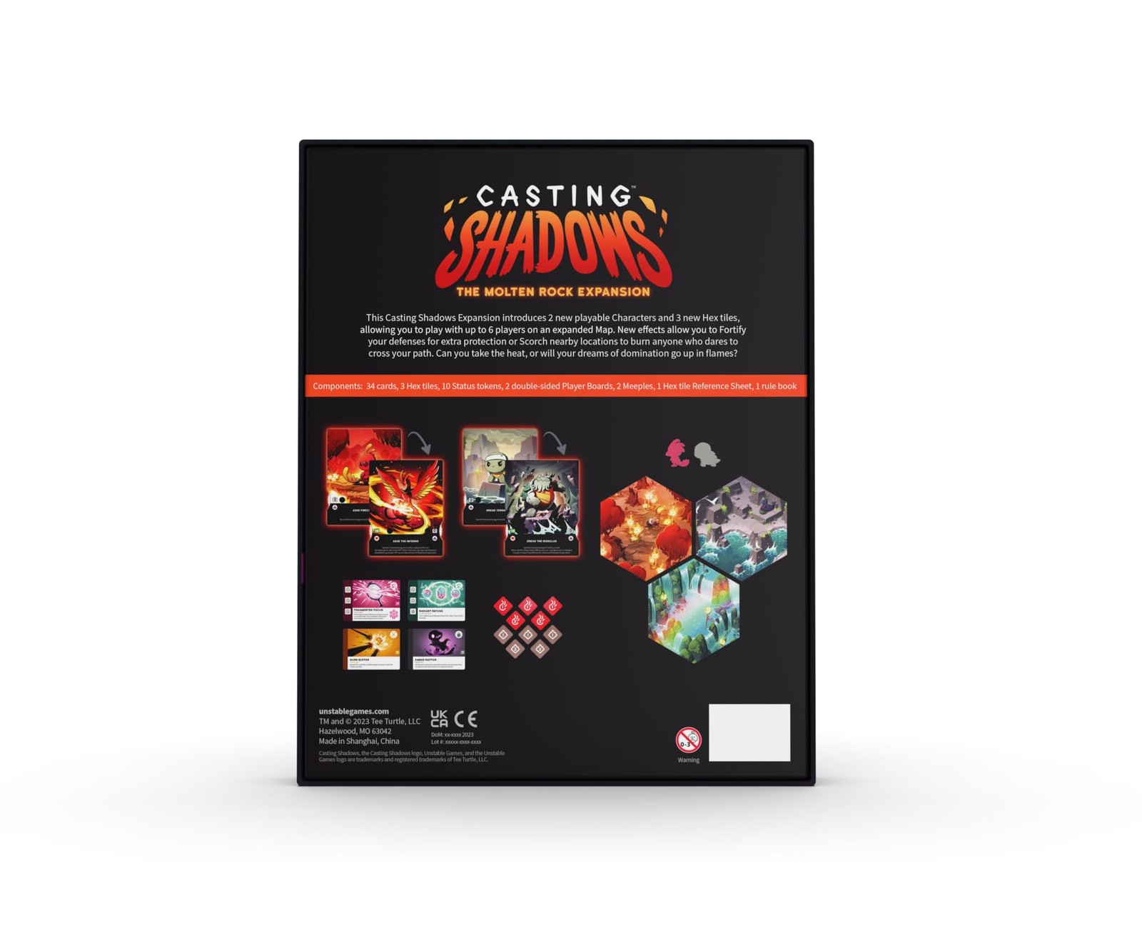 Unstable Games – Casting 6 x 4 x 1.25 inches, Molten Rock Expansion Pack