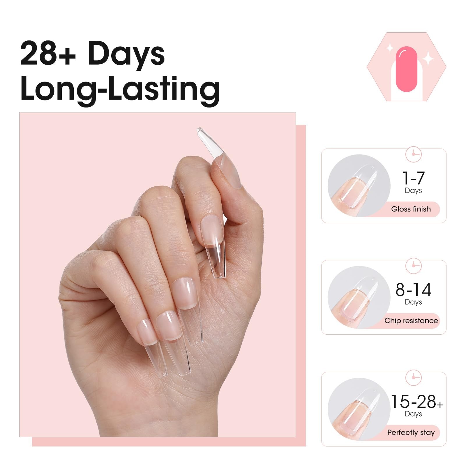 Solid Nail Glue Gel Kit – 8g Gel and 8w Mini UV Light LED Lamp for Cured Nail…