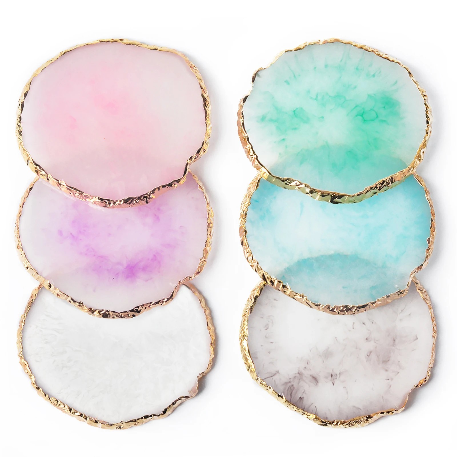 1-Pc Round Resin Agate Nail Art Palette False Nail Tips Mixing