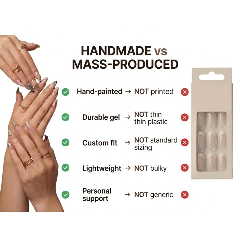 Cat Eye Jade Handmade Press on Nails Gold Metal Vintage Sheer Gloss Fake Nails