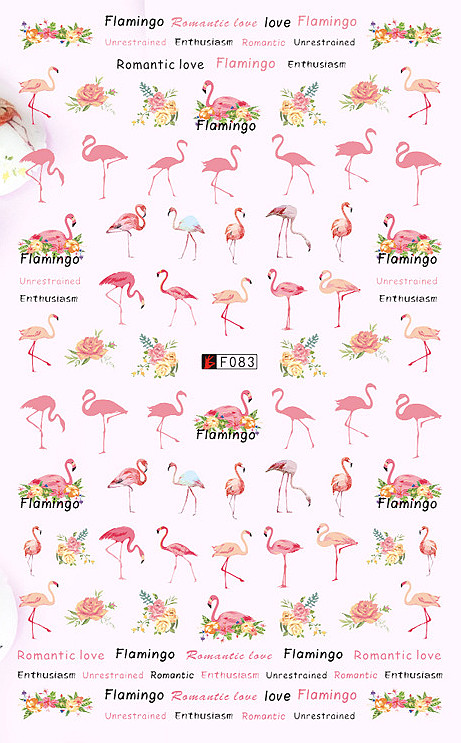 Flamingo Love Lovely Bear Cat Rabbit Owl Squirrel Animal 3D Nail Art Sticker