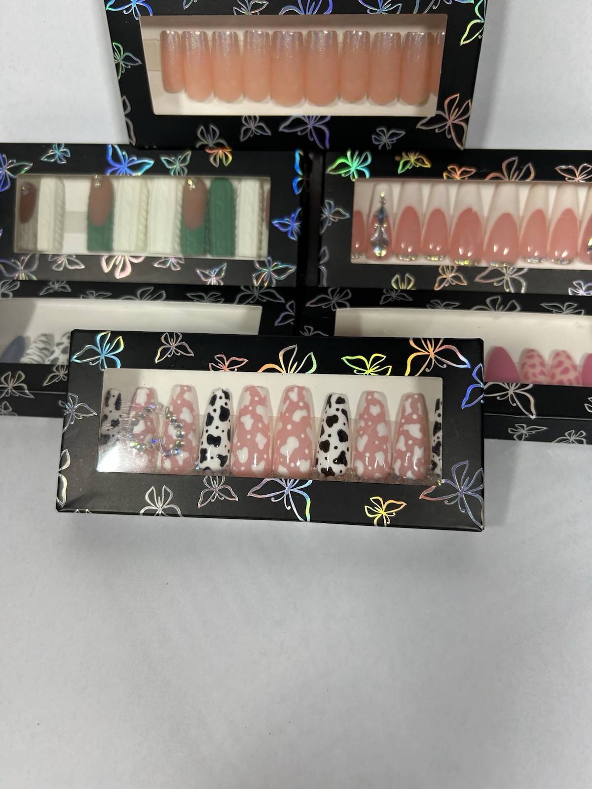 (Lot of 18) Press On Nails – Handmade / Boutique Style – New – Mixed Designs