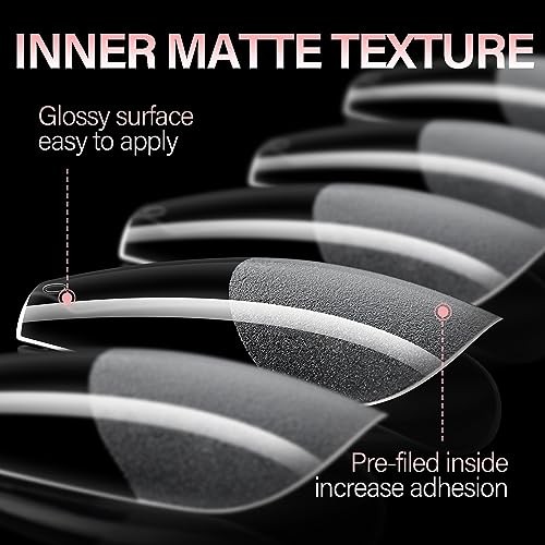 Nail Tips Half Matte Full Cover Nails Tip Clear Acrylic Pre-Shaped Long Coffin