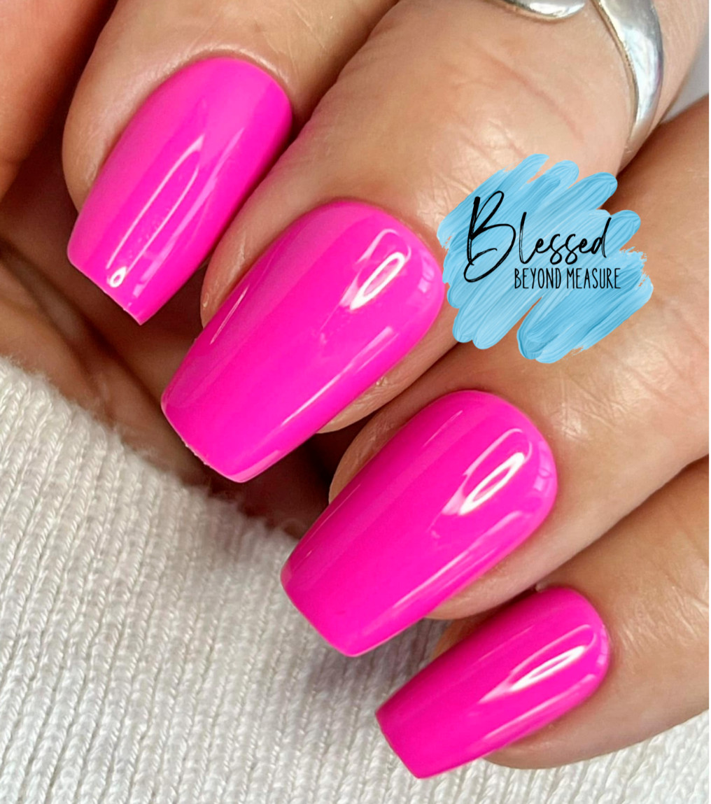 Red Aspen Press On Nails-HALLIE PICKS PEONIES -Medium -Coffin ~Pink-Shiny