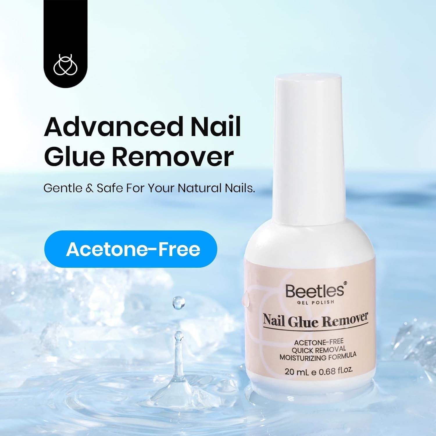 Beetles 20ml Non-Acetone Nail Glue Remover with Precision Brush & Cuticle Tool