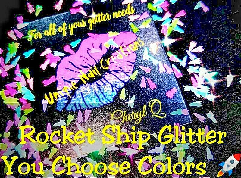 ROCKET SHIP Shape Glitter~U Pick~Nail•Acrylic•Gel•Body Art•Face•Festival•Craft