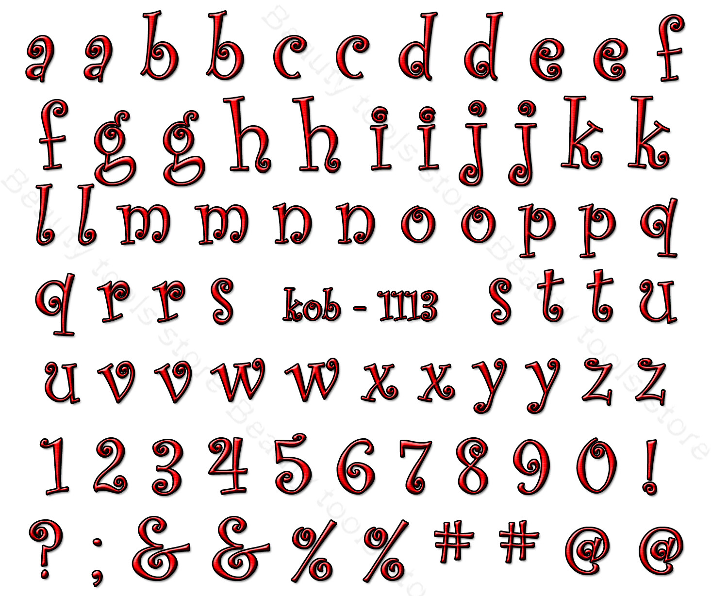 Nail Art Water Transfer Sticker Decal Stickers Pretty Red Letters KoB-1113