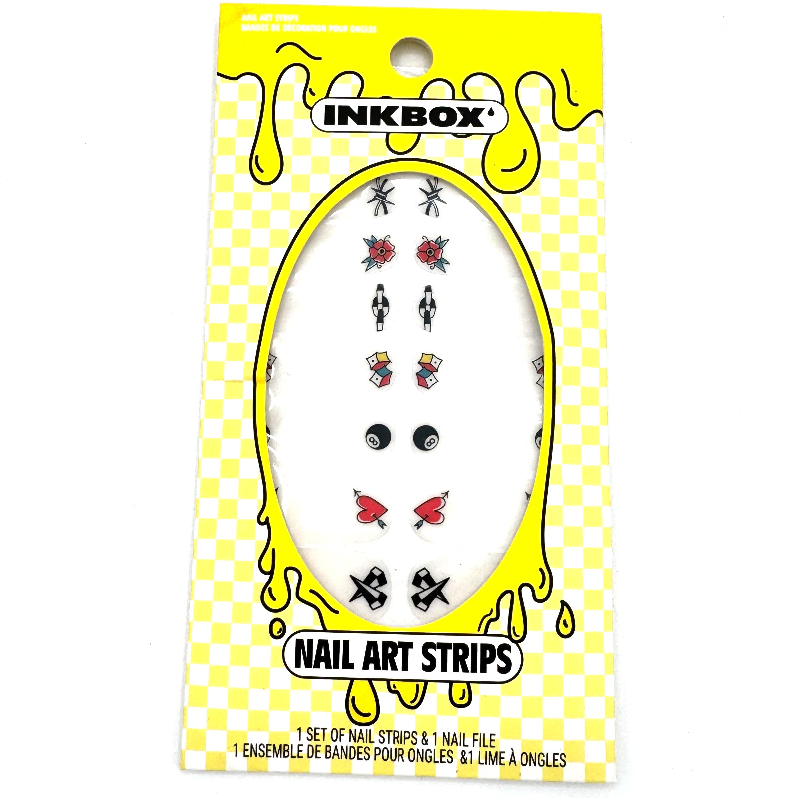 INKBOX Nail Art Strips Tattoo-Inspired Designs + File NIB Easy Application
