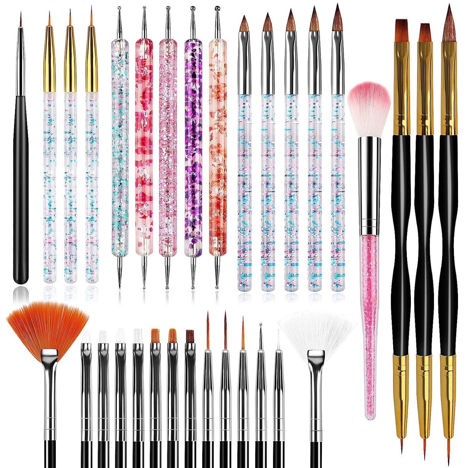 32 PCS Nail Art Pens Brushes Acrylic Nail Art Tool Set Nail Dotting Tools Set