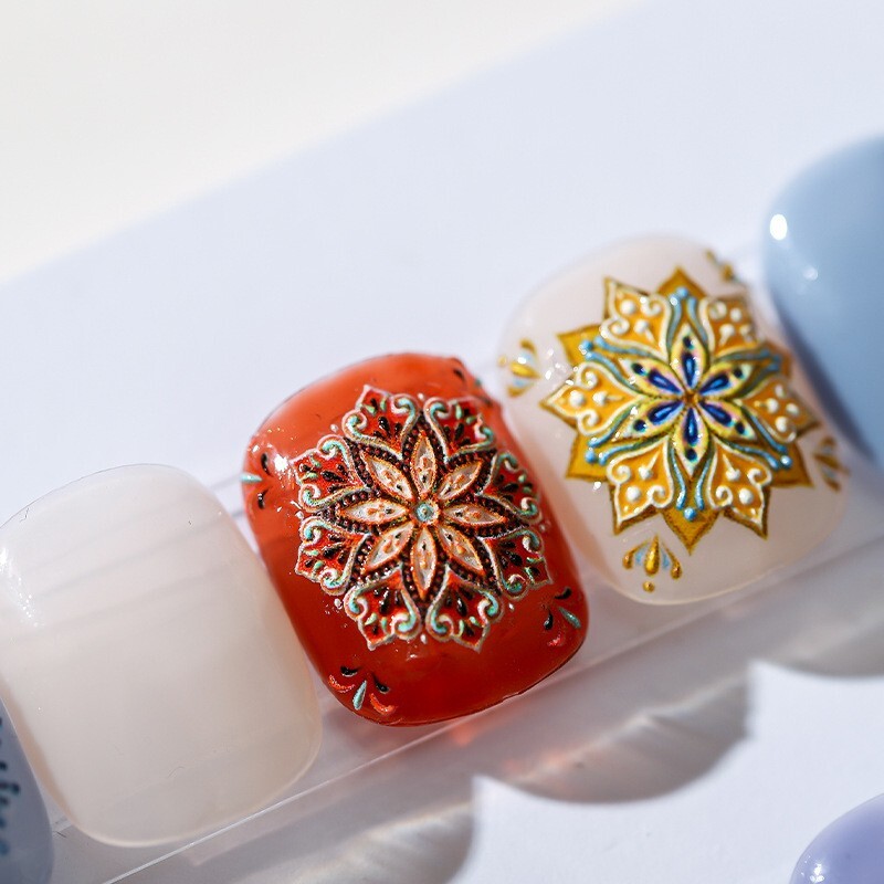 5D Boho Nail Art Stickers, Bohemian Nail Stickers Decal, DIY Nails (133)