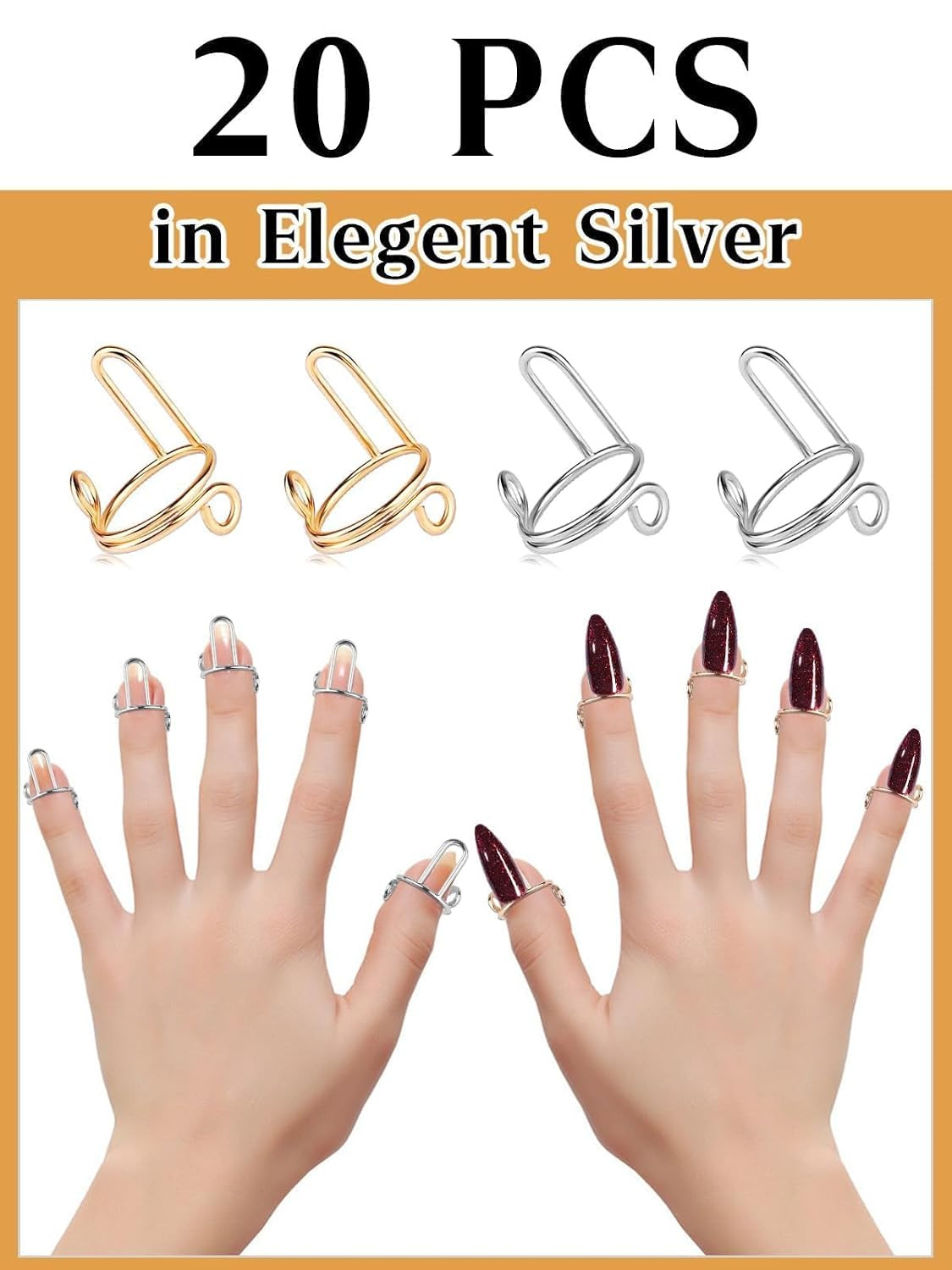 20PCS Adjustable Nail Rings Set – Adjustable Wudu Fingernail Rings Set