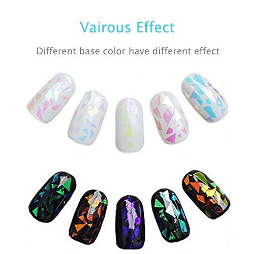 BROKEN GLASS NAIL FOIL 18 Colours NAILS EFFECT Stickers Shattered Angel Paper UK