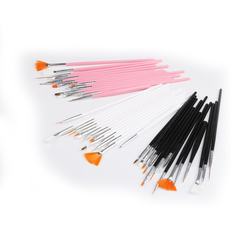 20PCS NAIL ART BRUSHES DESIGNING PAINTING DOTTING DETAILING PENS BRUSHES KIT,UK