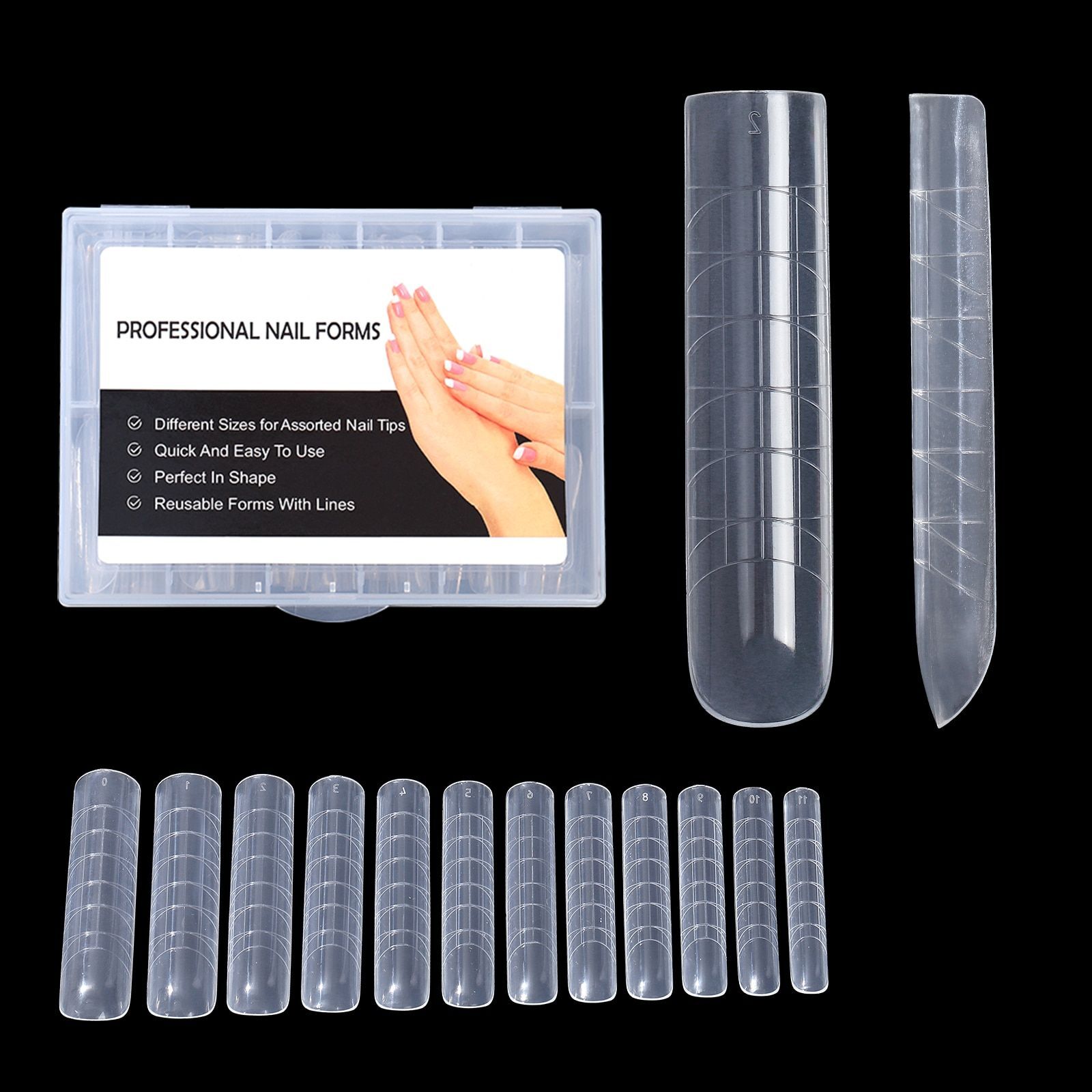 Dual Forms Nails Extension Full Cover-Quick Building Gel Mold Tips Poly Gel Mold