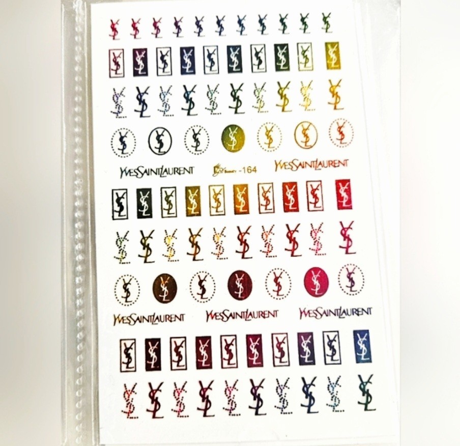 NWT NAIL ART DESIGN SELF-SEAL STICKERS HOLOGRAPHIC RAINBOW N°164!