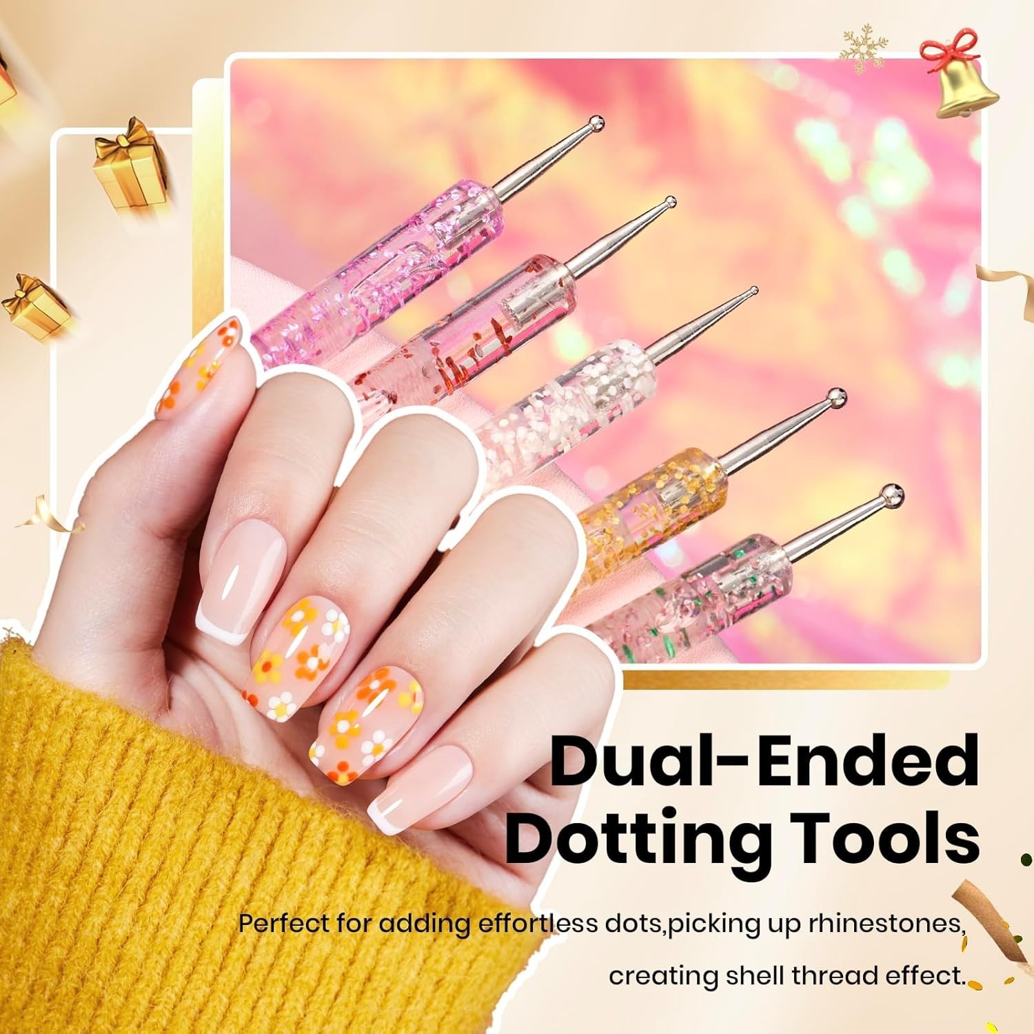 Beetles Nail Art Set – 31pcs, Metal Handles, Multi-Shapes, Colorful, All-in-One
