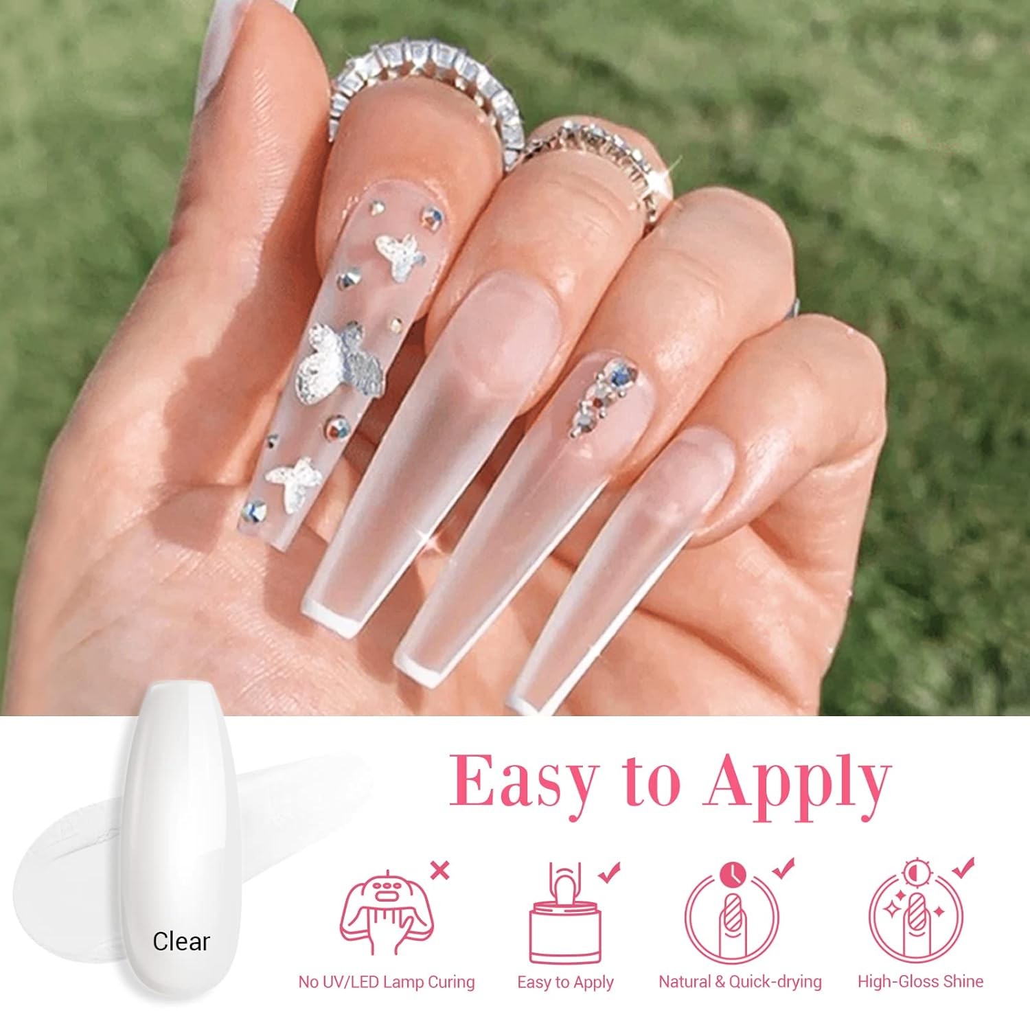 AZUREBEAUTY Nail Repair Kit Transparent Crystal for Broken Cracked Clear