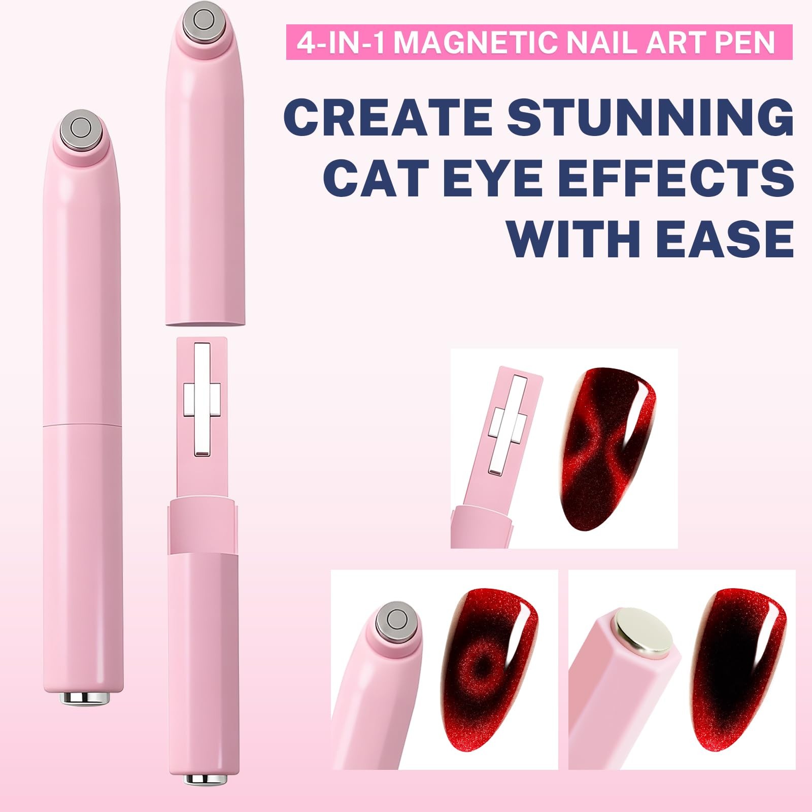 2026 Upgrade 3-in-1 Ring-shaped Cat Eye Magnet for Nails Art,3 Creative A2