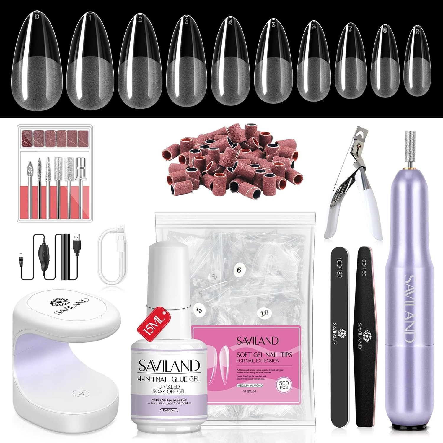 Long Length Reusable Nail Forms: Super Sticky Duable Poly Gel Nail Forms Sturdy