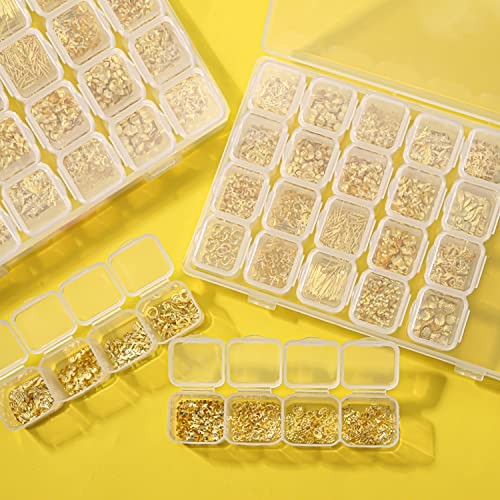 Gold Metal Nail Studs, 3D Mix Gold Geometry Nail Art Glitter Flakes