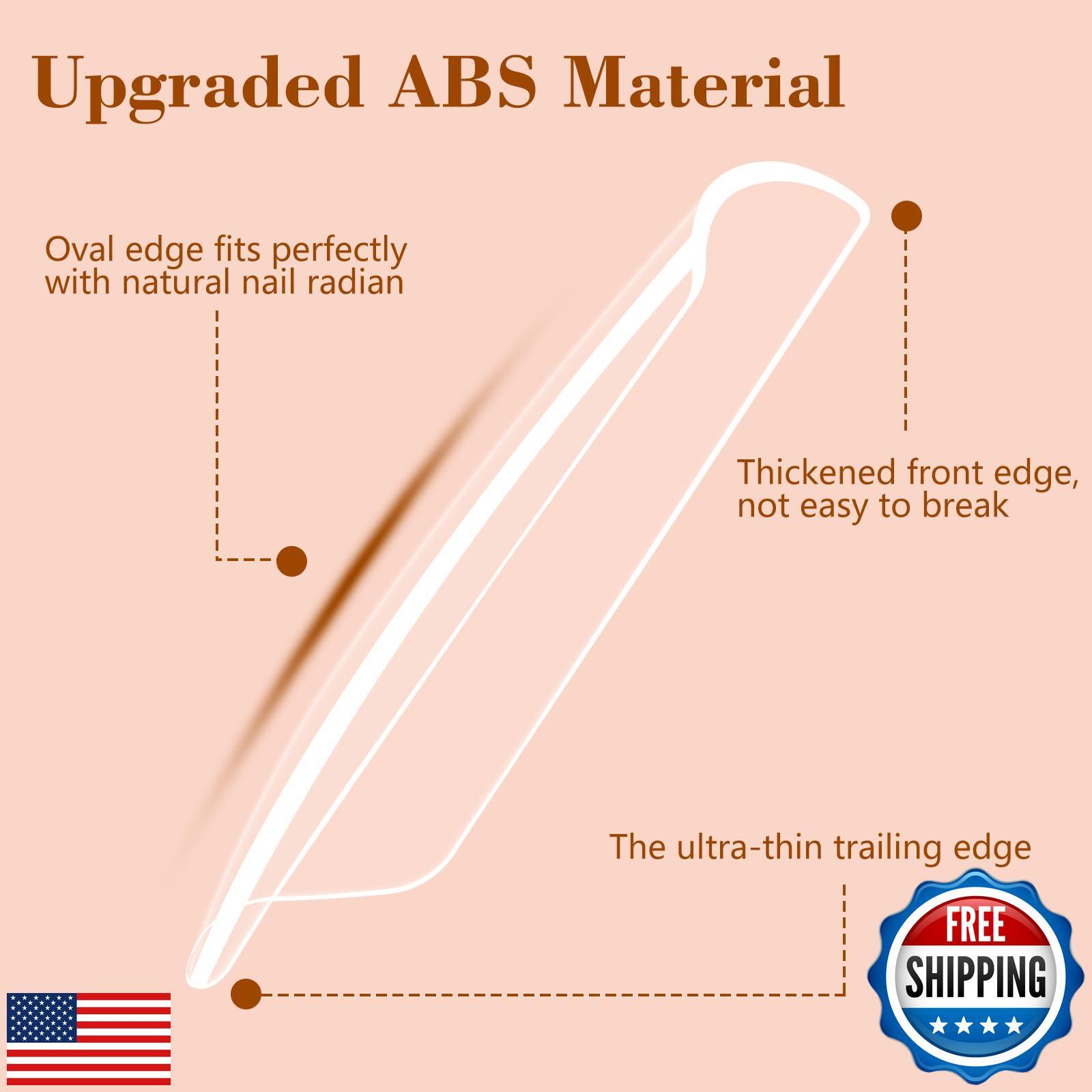 Clear Tapered Square Refill Nail Tips, XXXL Extra Long Straight Gel Acrylic N