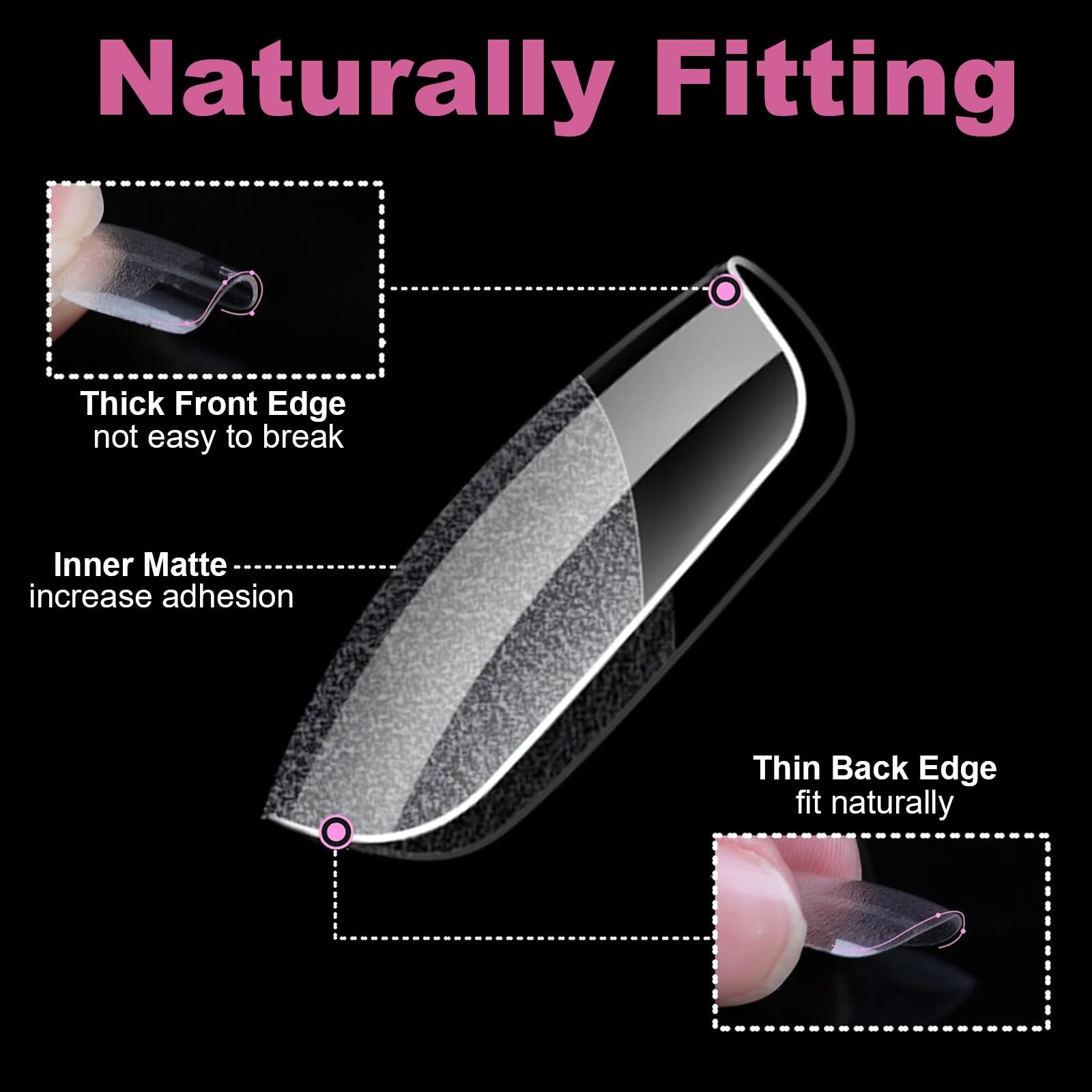 BlueZOO Extra Short Coffin Fake Nails Soft Gel Nail Tips, Short, Clear