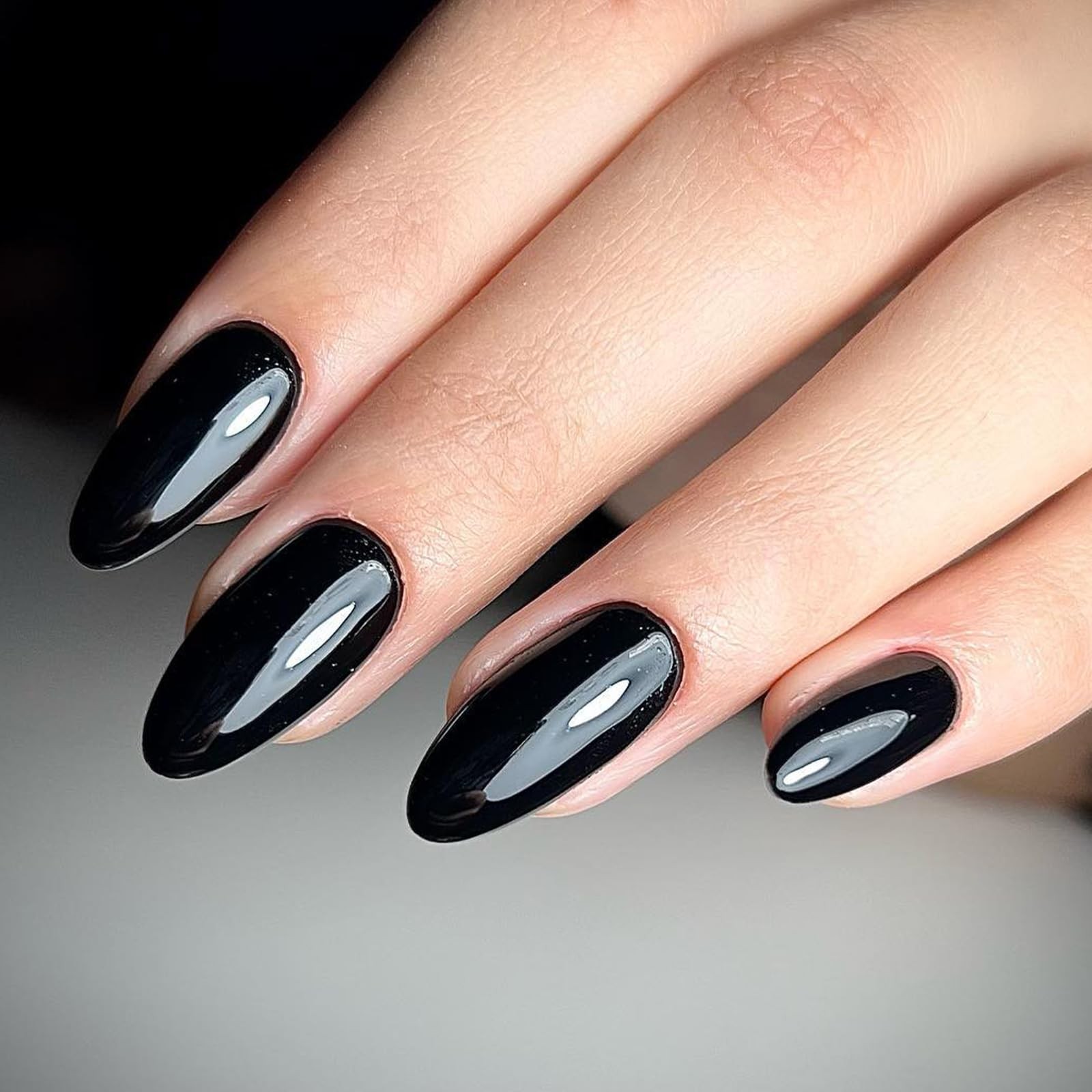 360pcs Almond Press on Nails Short Fake Nails Short Almond Nails Press Black