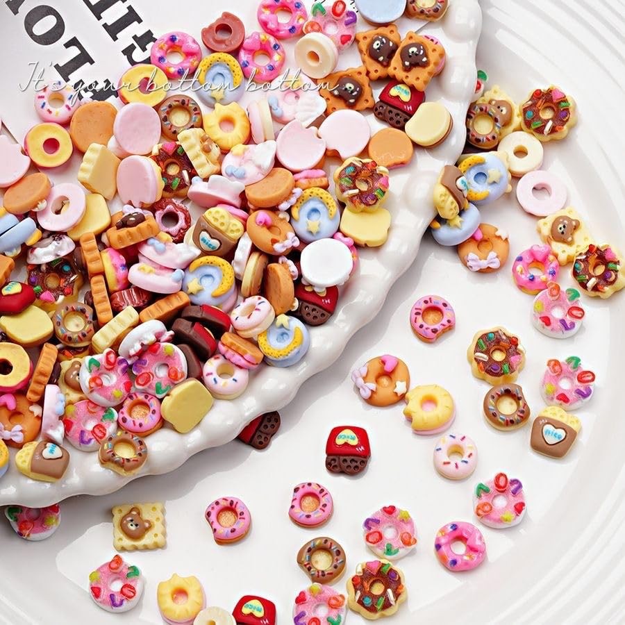 110Pcs Slime Charms Food Cute Set and Cartoon Animals- Mixed Lot Assorted Foo…