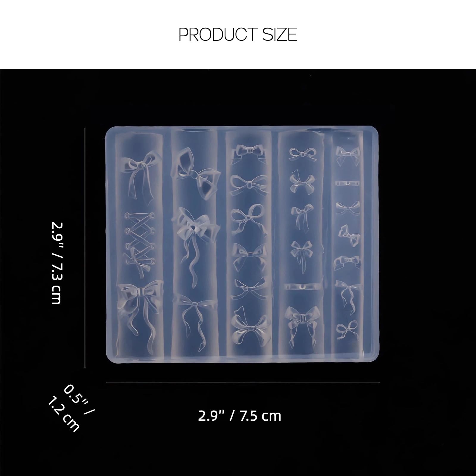 3D Bow Silicone Nail Molds, Cute Bow Nail Art Sculpture Mold for Resin Epoxy,…