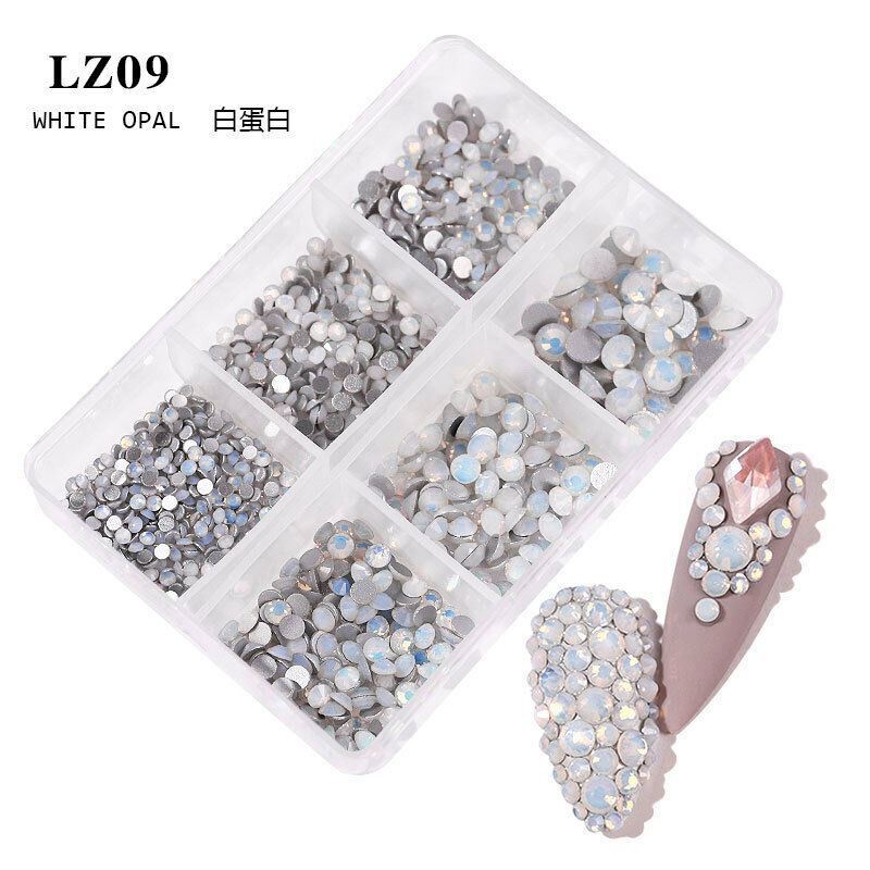 Shiny 3D Rhinestones AB Flat Back Stones Nail Art Decor Gems Diamond Mixed Size