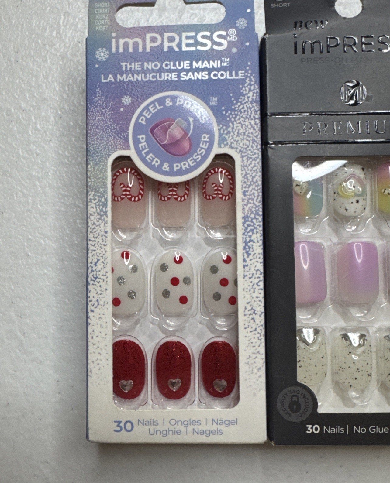 (3x) Kiss Peel & Press On Nails – Short/Medium – No Glue Mani