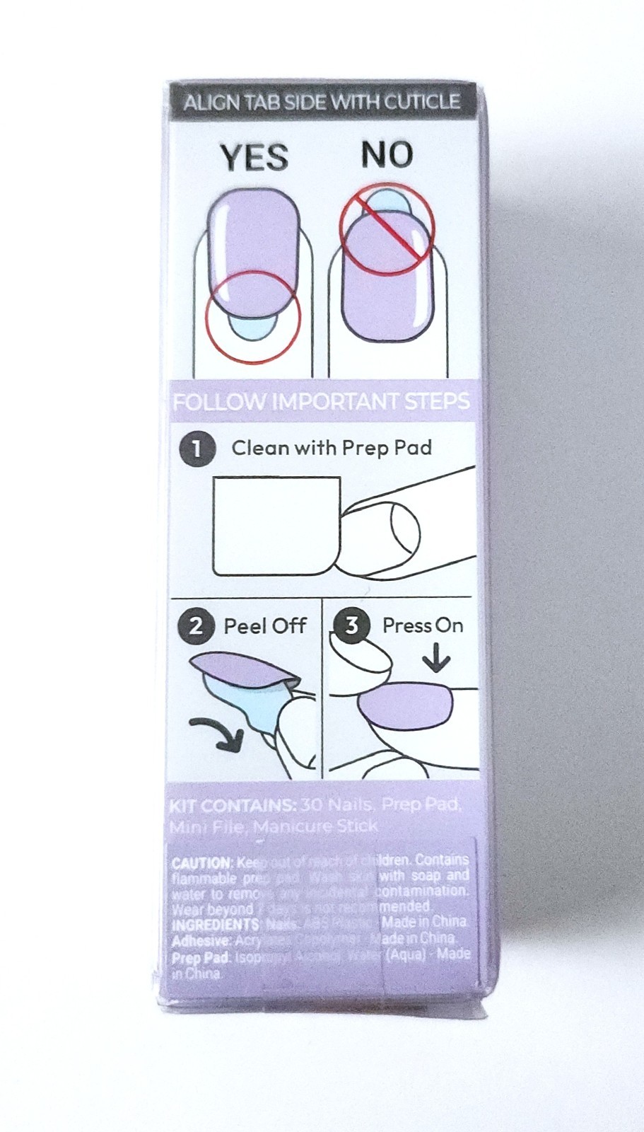 imPRESS Press-On Nails Light Purple Short Squoval 30ct No Glue KISS