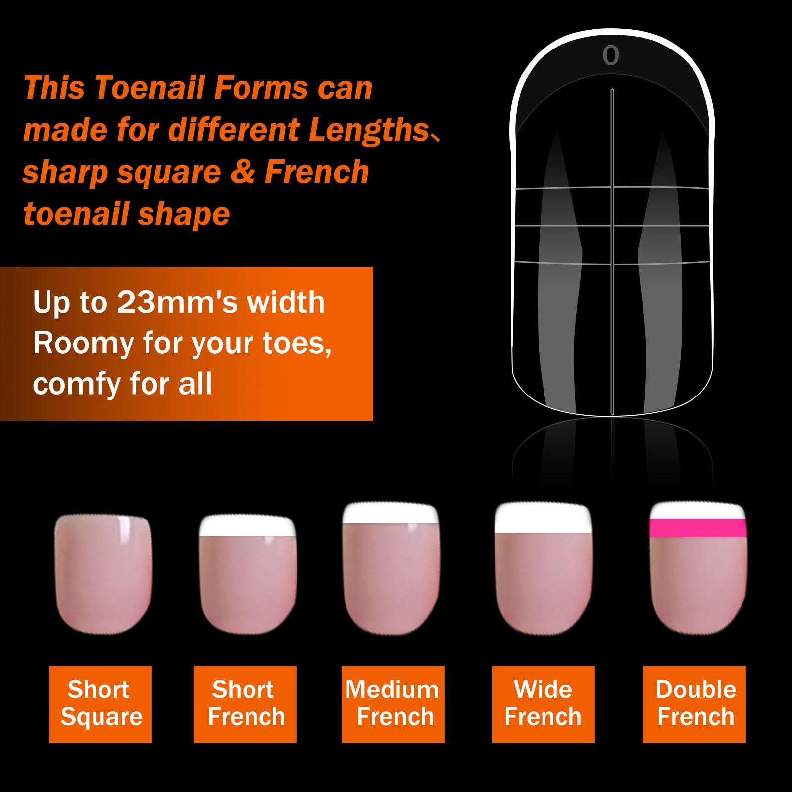 Toe Dual Forms for Poly Gel, 150PCS French Nail Forms for Toes, 15 Sizes Clea…