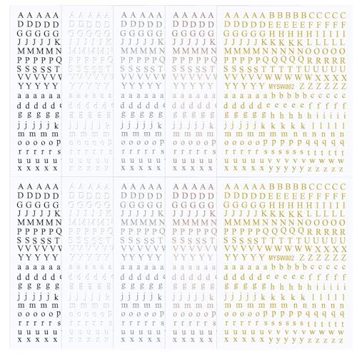 10 Sheets Letter Nail Art Stickers, Small Letter Nail Art Design Stickers,