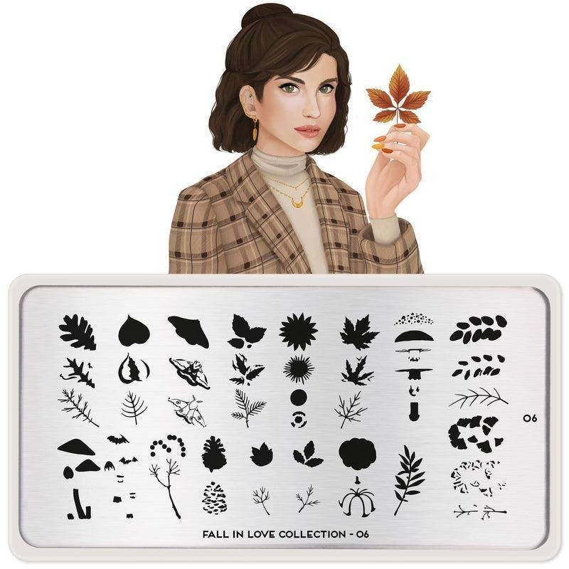 HTF MoYou London Fall In Love Collection 06 Nail Stamp Plate Layer Leaf Autumn