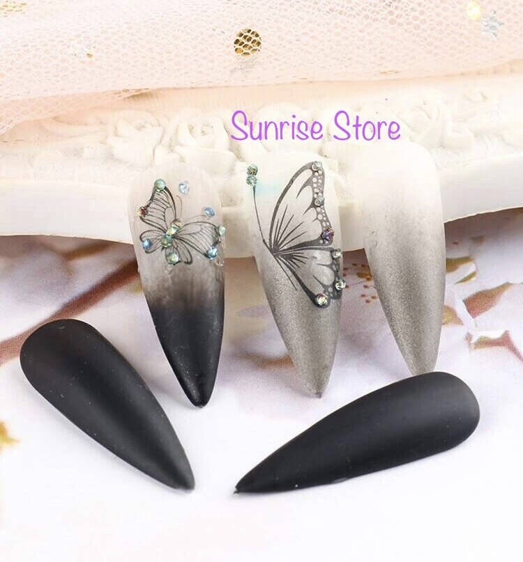 Bundle Sale Nail Art Water Transfer Stickers Black Butterfly Decals Manicure