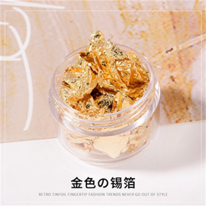 Gold Nail Stickers Sequins 3pcs Decorative Gold and Silver Shell Nail Polish