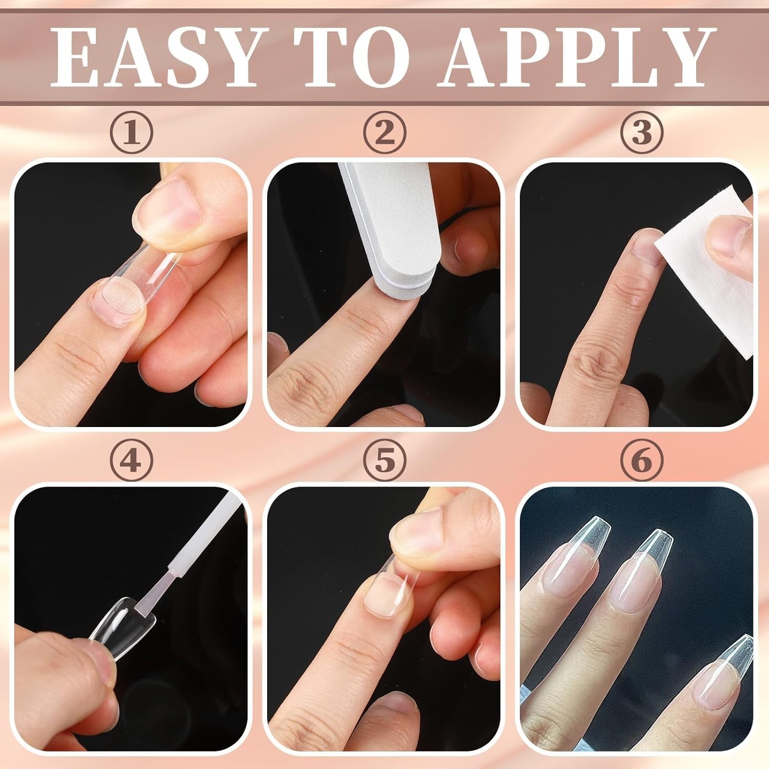 Creative 600 Pcs Long Coffin Nail Tips – Perfect for DIY Nail Extensions