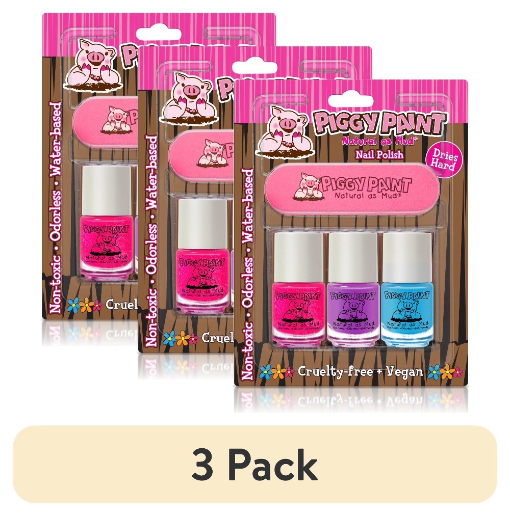 (3 pack) Paint Set of 3 Non-toxic Nail Polish Kit for Kids