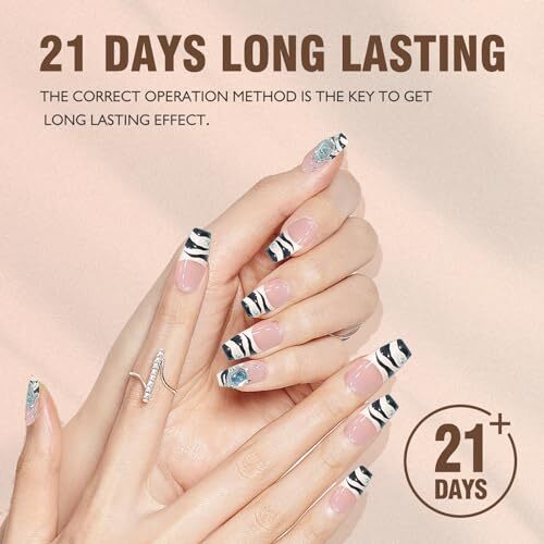 Nail Art Liner Set 6 Pcs Black White Red Gold Silver Glitters Colors Luxury