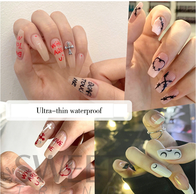 Nail Art 3D Stickers Self Adhesive Decal CROXION Cross Heart Butterfly Moon NH21