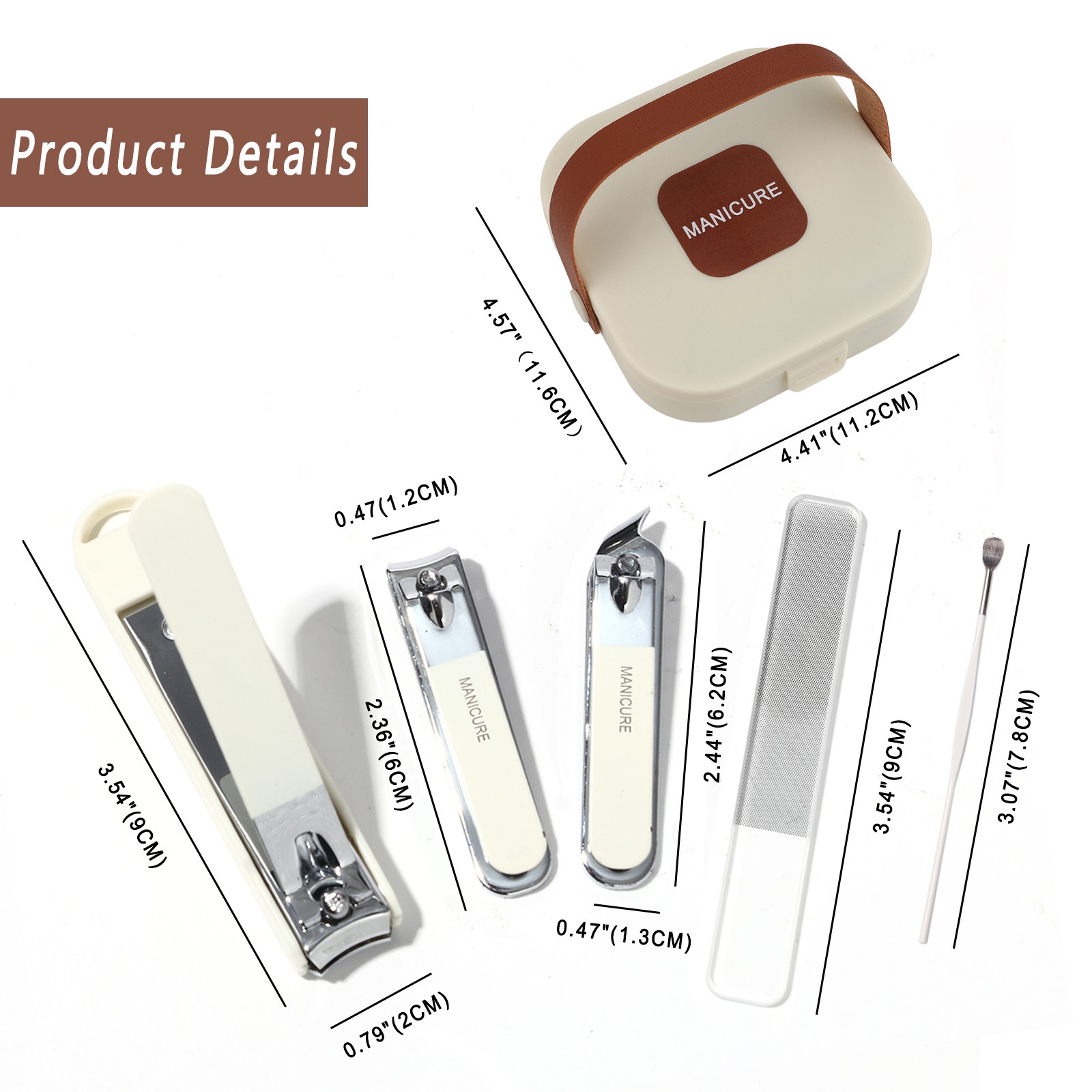 5Pcs Carbon Steel Home Use Nail Clipper Multi-Functional Portable Nail Care Set