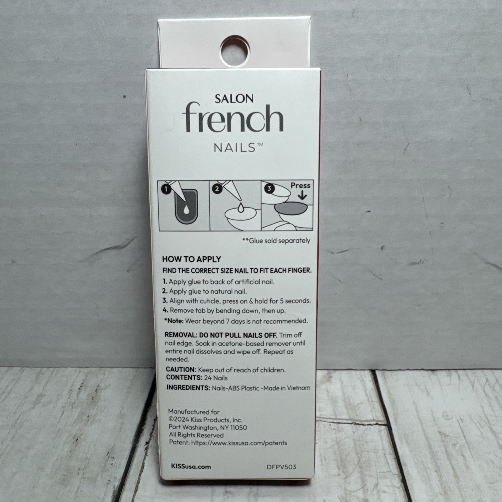 Kiss Petites Small-Fit Press-On Nails Smaller Hands 24 ct Nude French Tip DGPN01